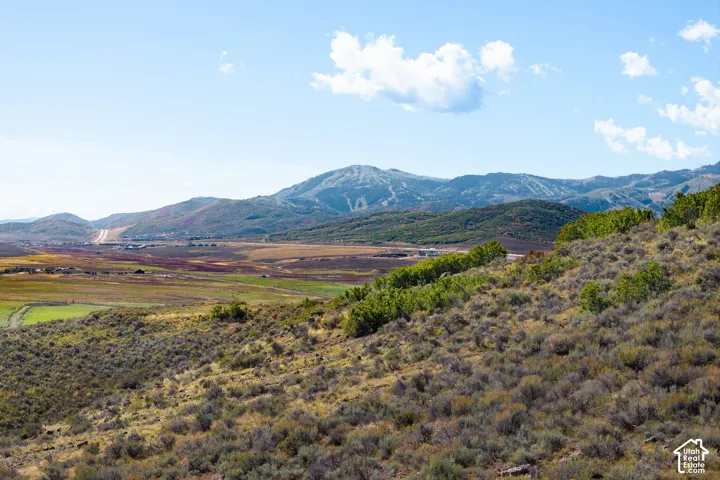 Expansive mountain scenery with diverse natural terrain and distant ski slopes