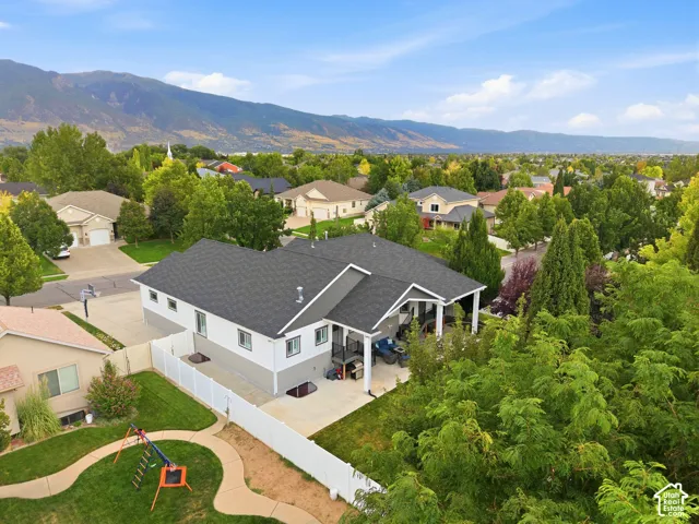 Aerial view of home and yard