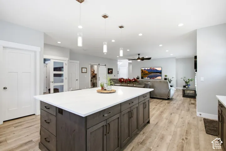 Quartz kitchen island
