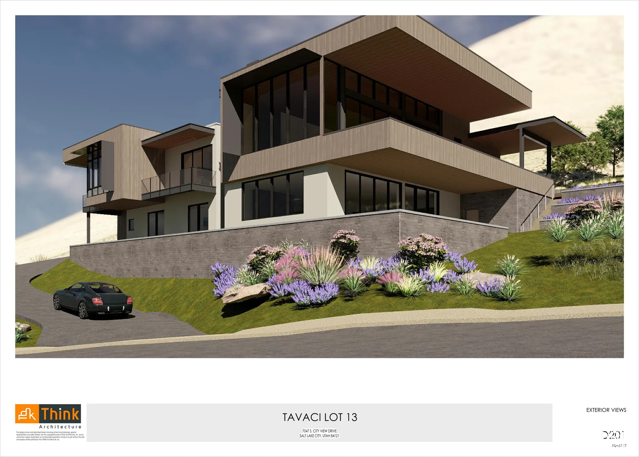 Architectural Rendering, Tavaci Lot 13. Depicting an exterior view of the property design