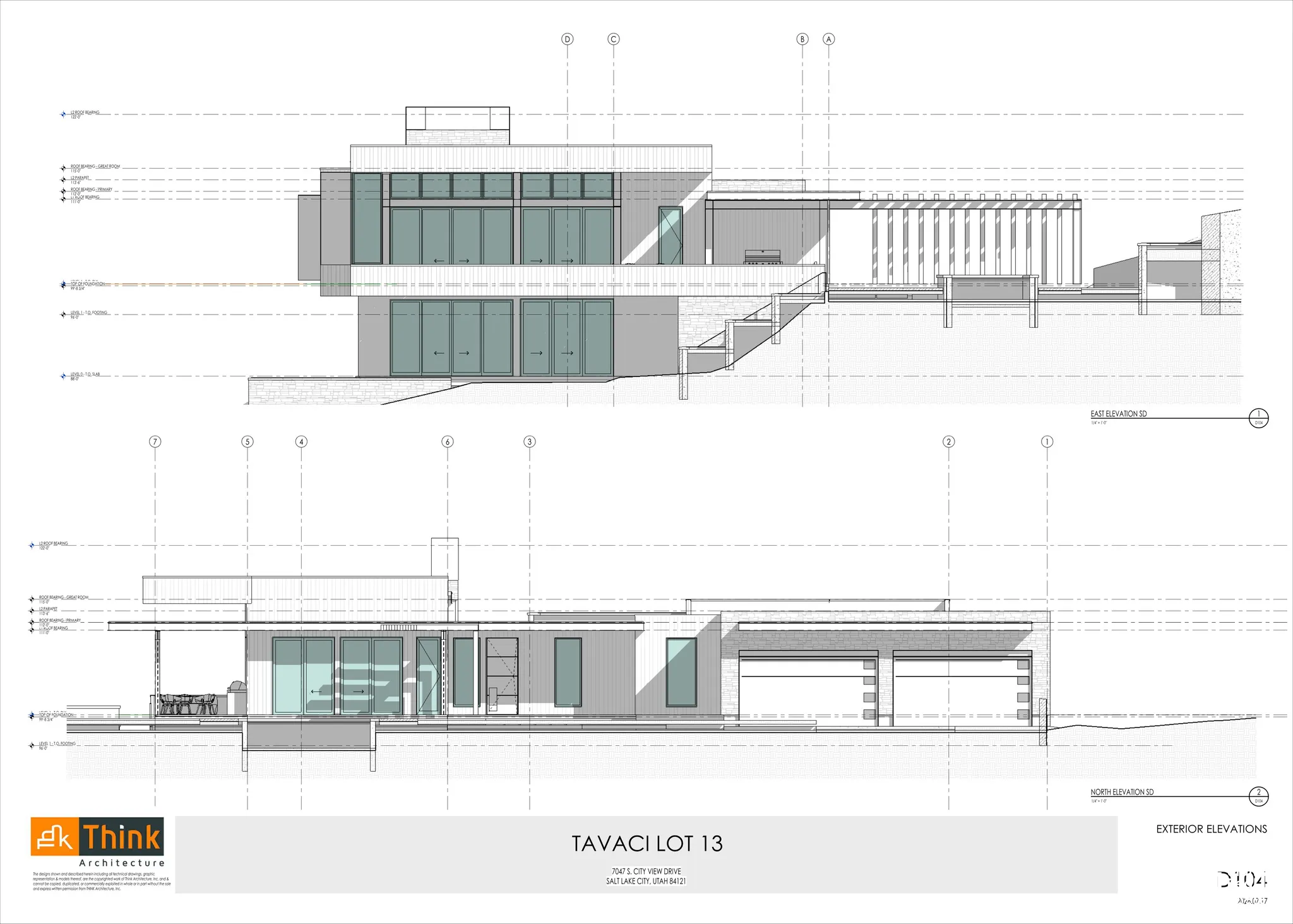 Architectural Drawing, Exterior Elevations. Presenting the external views of the property's design