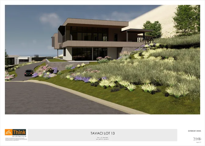 Modern architecture with wood-finish siding, extensive glazing, and a covered entry