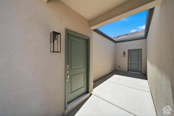 Private courtyard with concrete paving