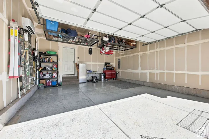 Epoxy flooring with storage shelves