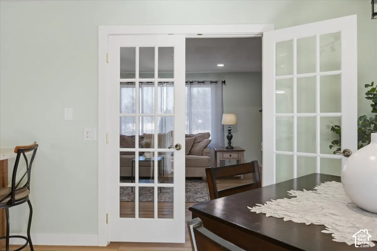 White French doors with multiple glass panes