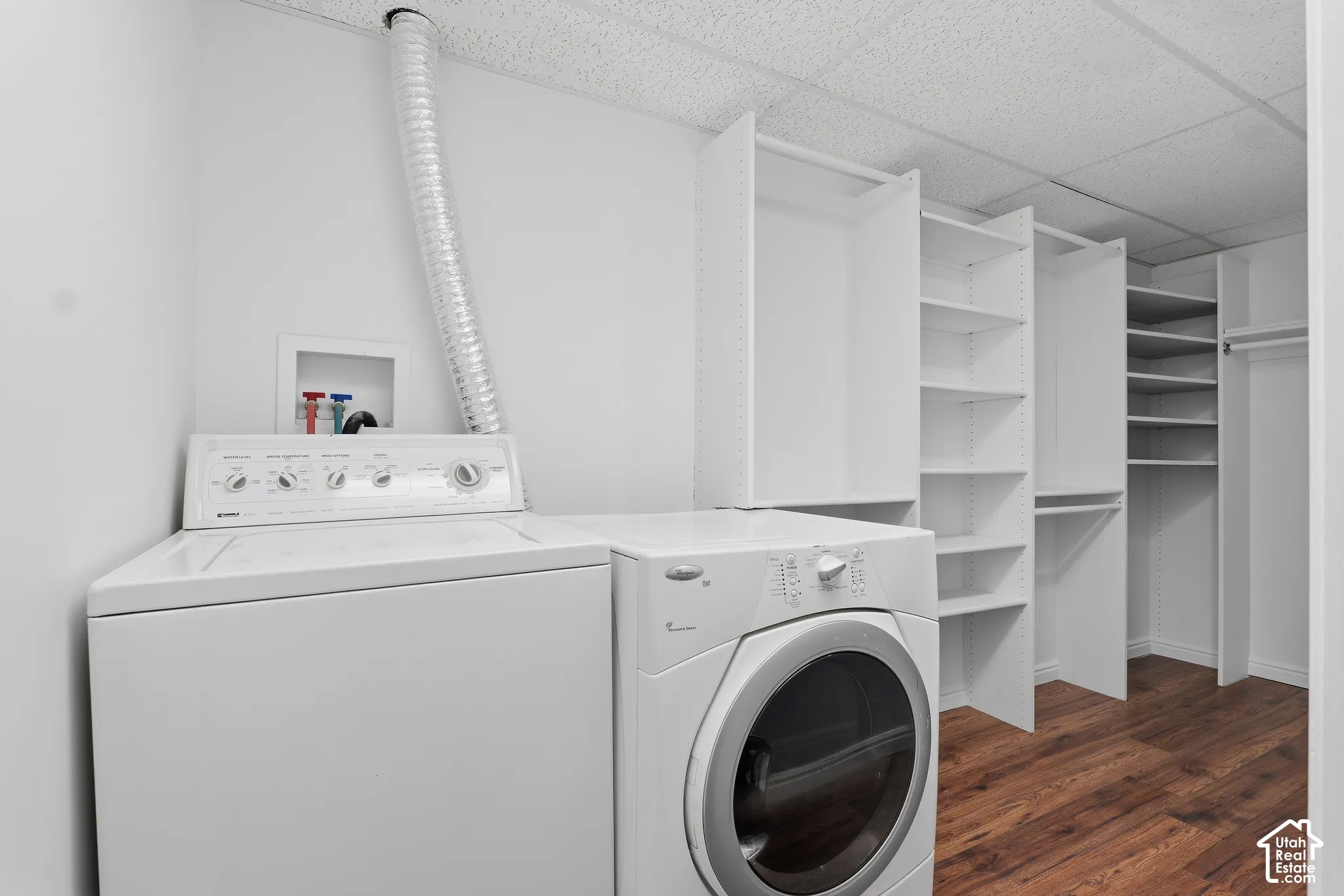 Laundry area and walking closet.