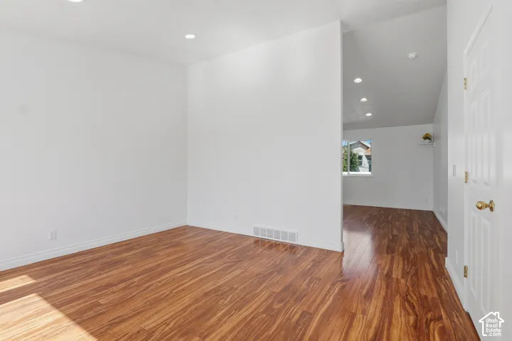 Recessed ceiling lighting, and a window providing natural illumination