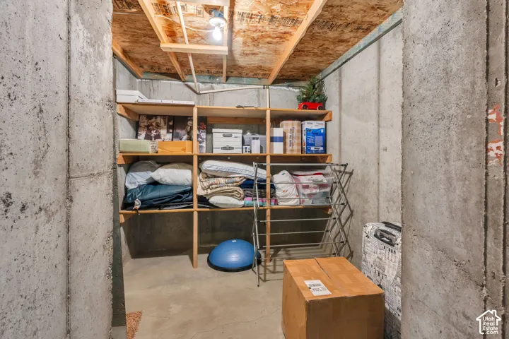 Large Cold storage room with Concrete walls and concrete flooring