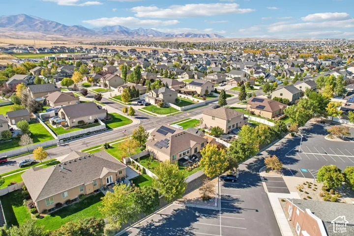 Aerial perspective showcasing numerous residential properties, established streets, and abundant green landscaping
