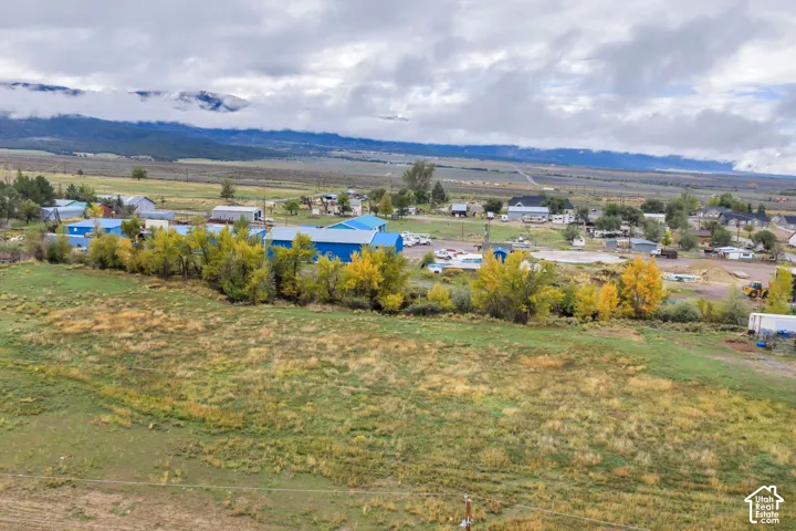 Expansive green space featuring scattered trees and distant mountain ranges