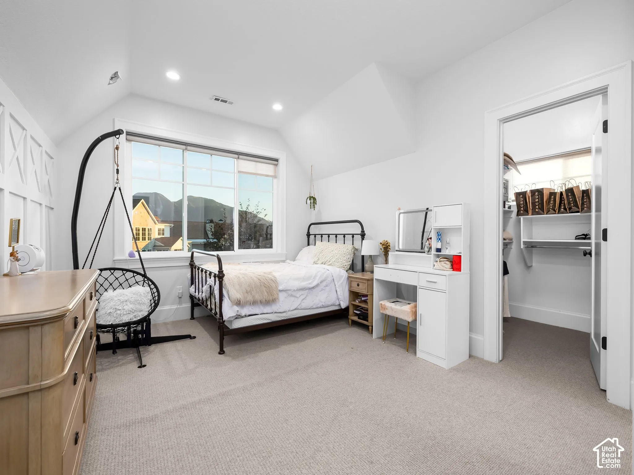 White walls with wainscoting detail