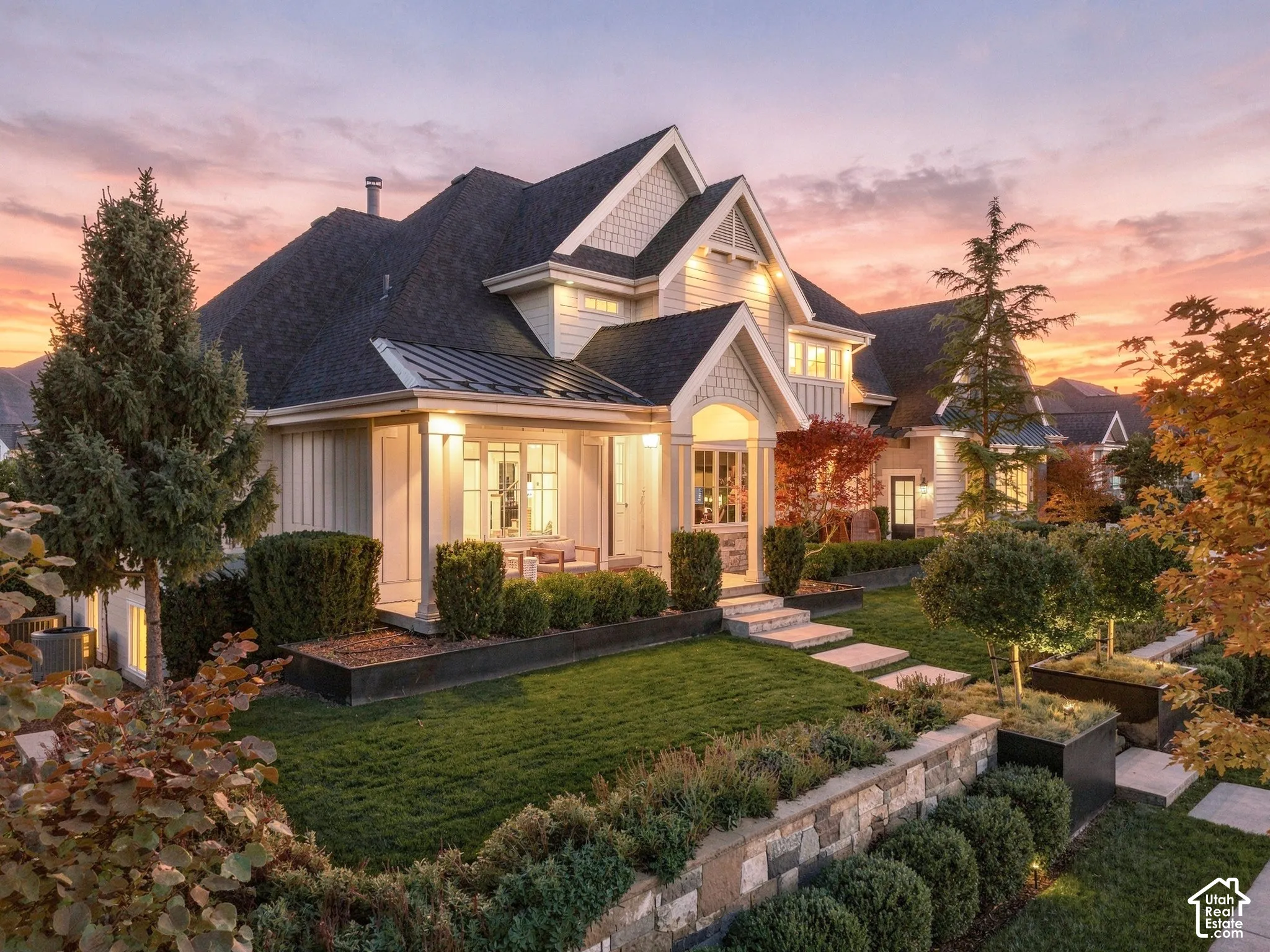 Contemporary architecture with multiple gables and dormers