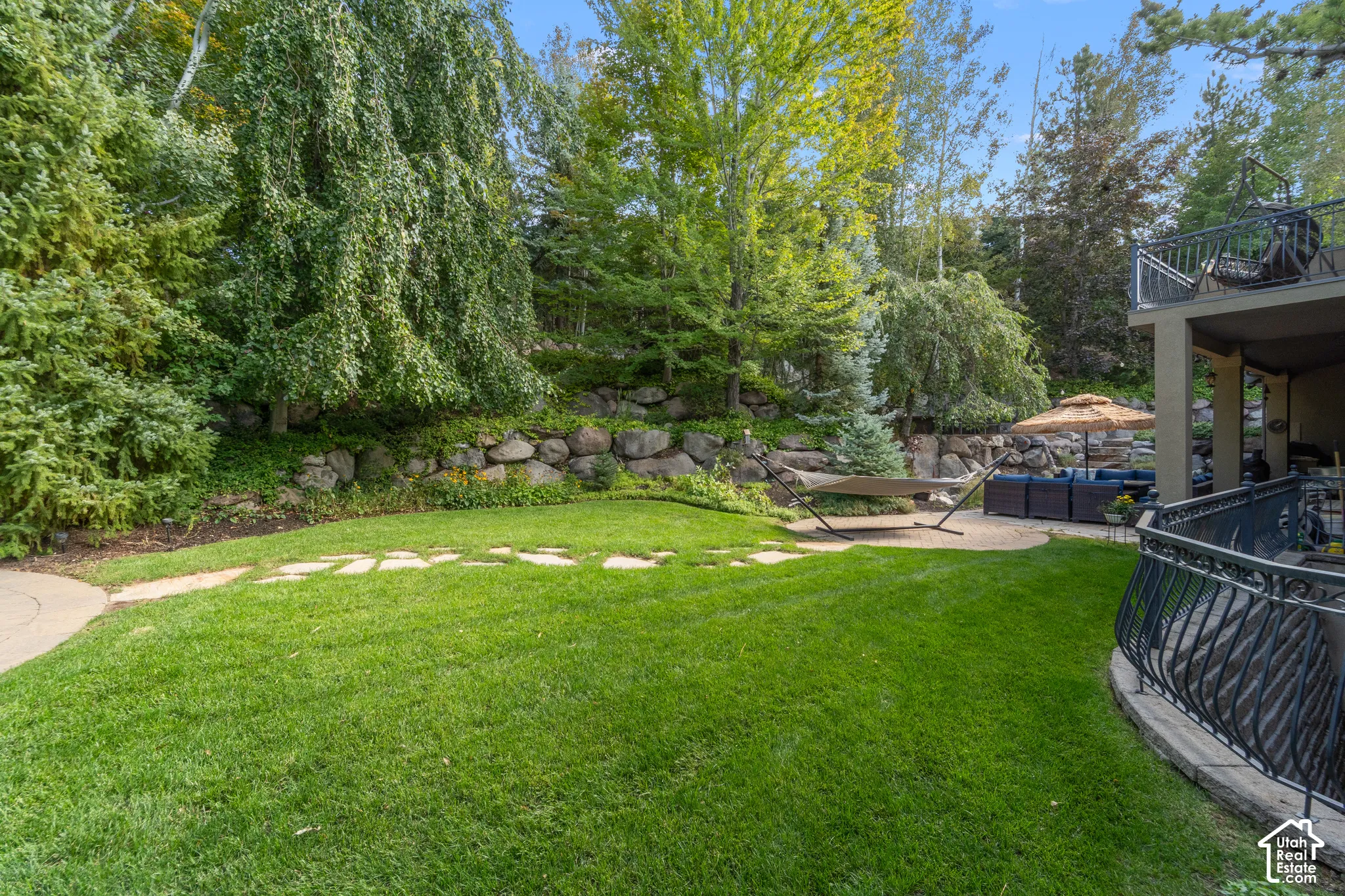 This yard is so beautiful the owners have had a wedding, graduation parties, friend and family gatherings, holiday parties and even a high school reunion here!