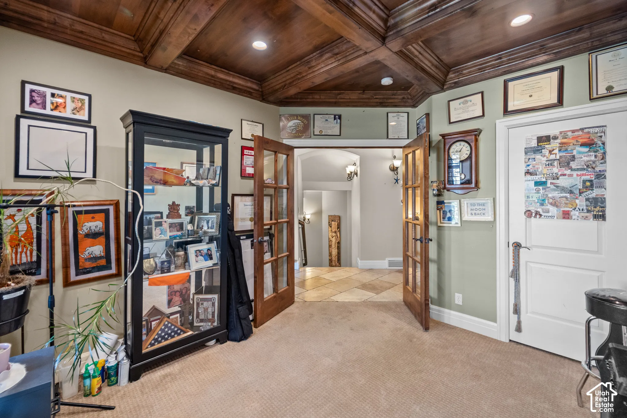 French doors give the occupant the ability to have a privet conversation without feeling out of touch with the rest of the home. This room also features a large walk in closet for plenty of storage.