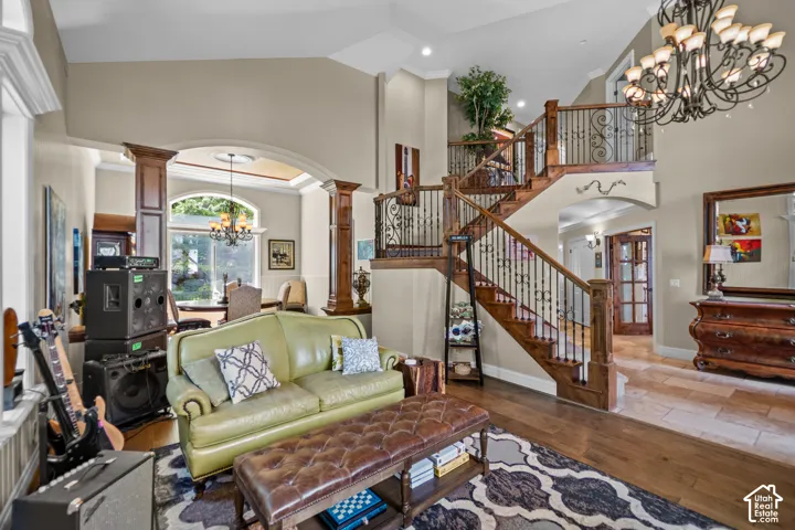 Soaring ceilings, amazing millwork, and a grand staircase with wrought iron balusters gives your guests a wow factor every time!