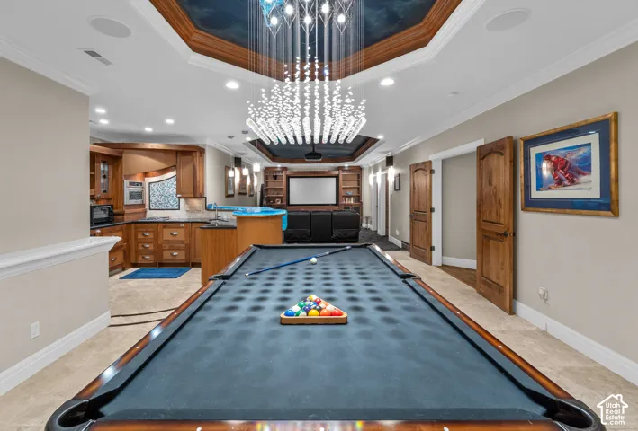 Yet another WOW moment this basement has everything you need for a night in with friends.
