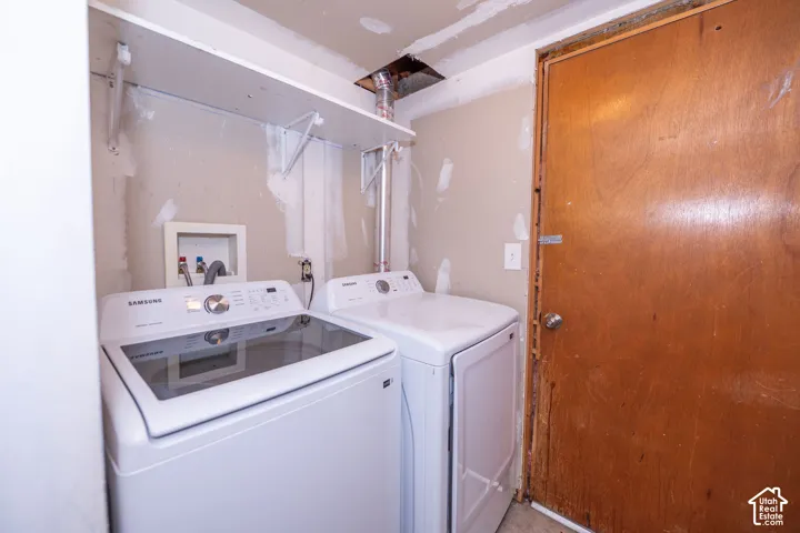 Laundry and walk-out basement door