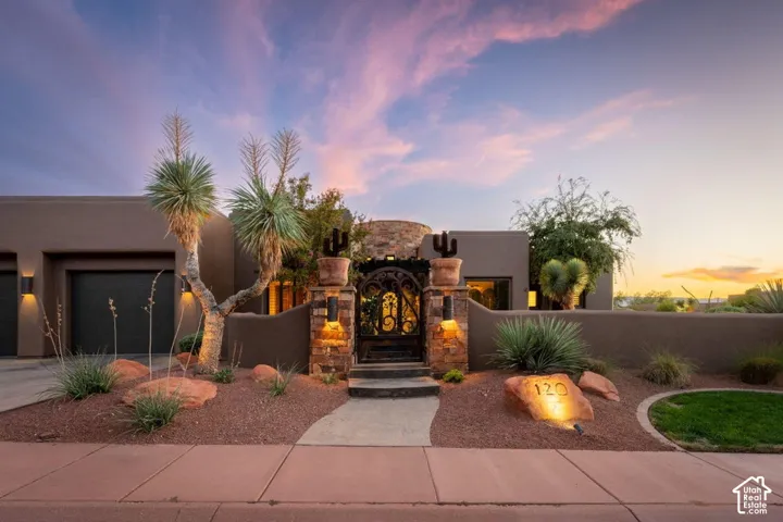 Southwestern-style exterior with stucco finish