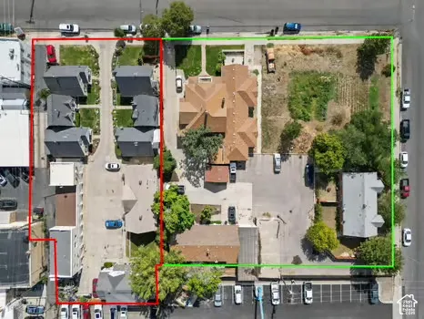 7-units with land are defined by green lines.