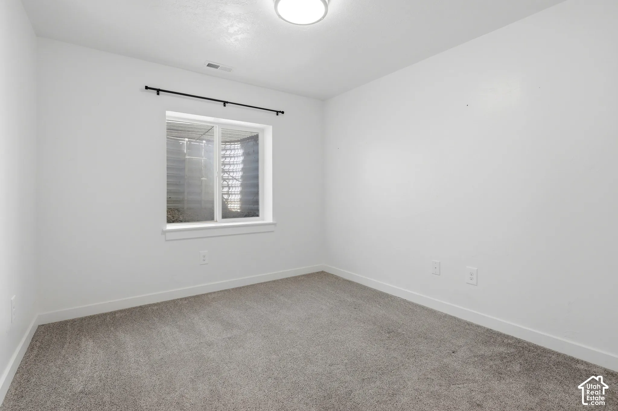 Neutral gray carpeting