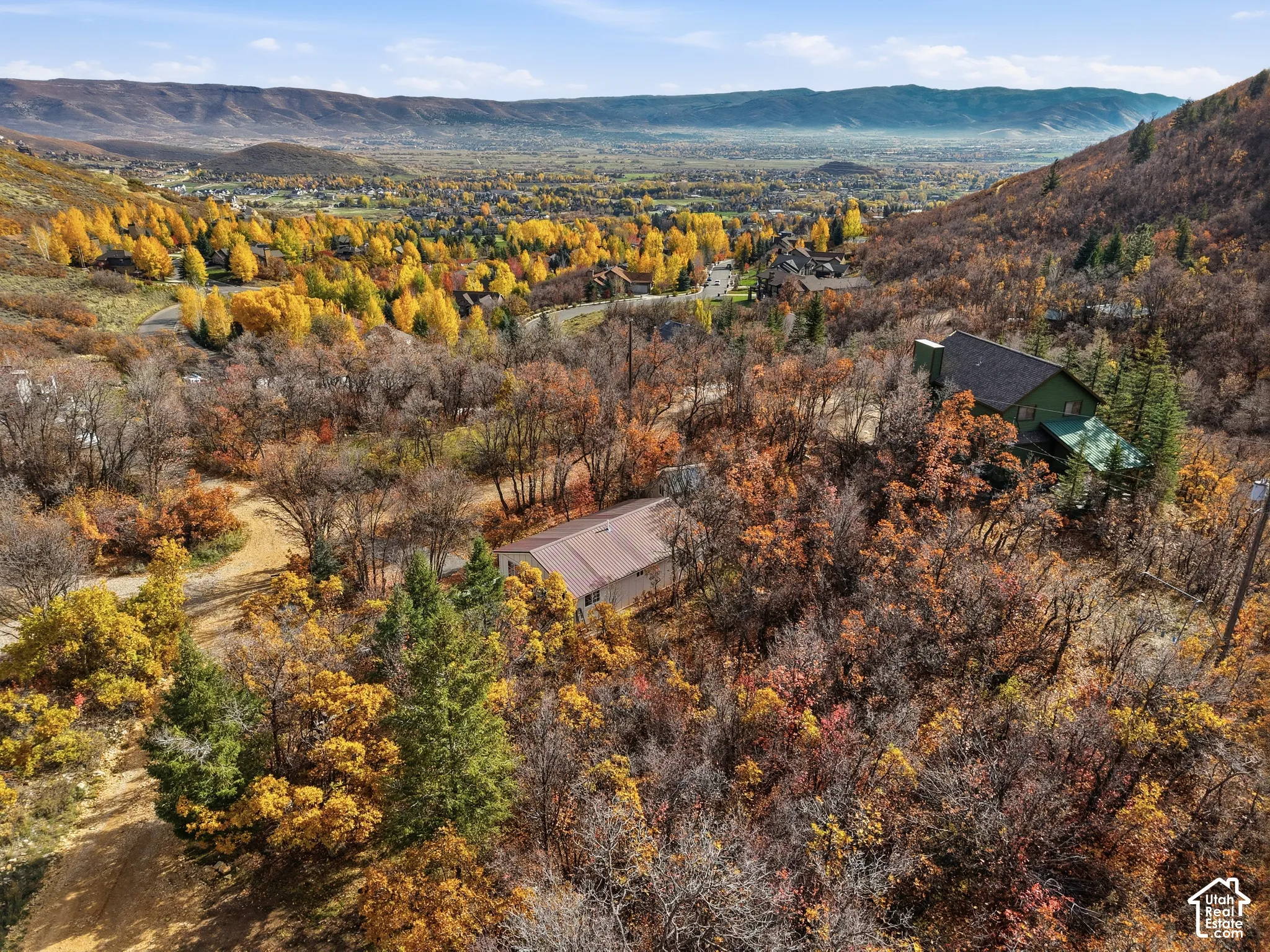 Elevated homesite featuring extensive natural tree cover, topographical variation, and expansive mountain range scenery
