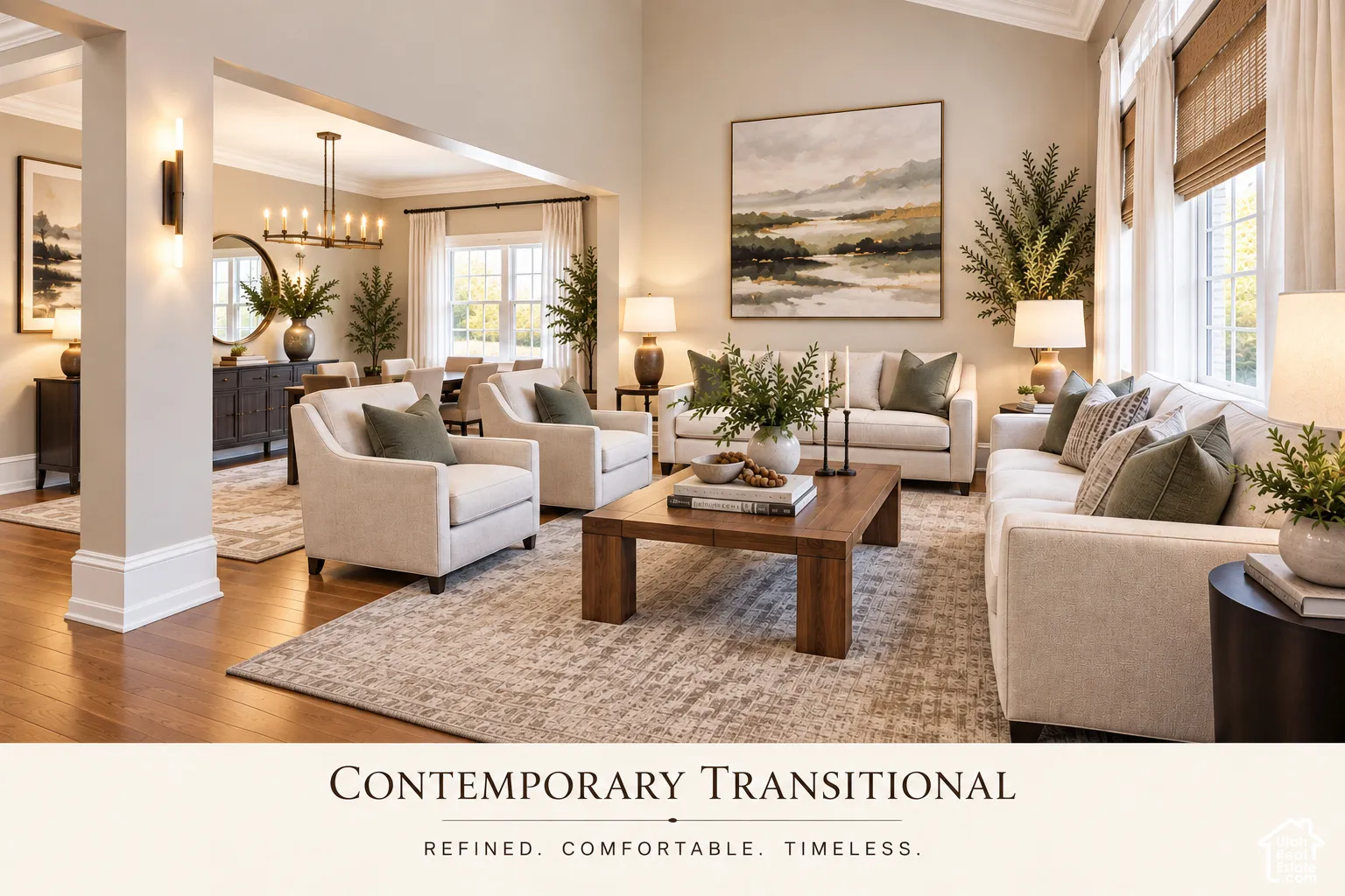 The same room how it looks in Contemporary Transitional Style