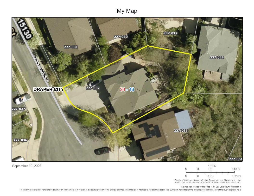 Property Map. An aerial view of the property and surrounding parcels, indicating boundaries and parcel numbers