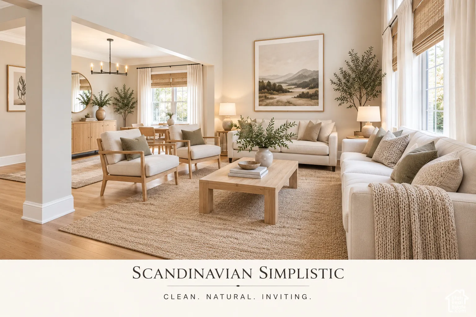 The same room how it looks in Scandinavian Simplistic Style