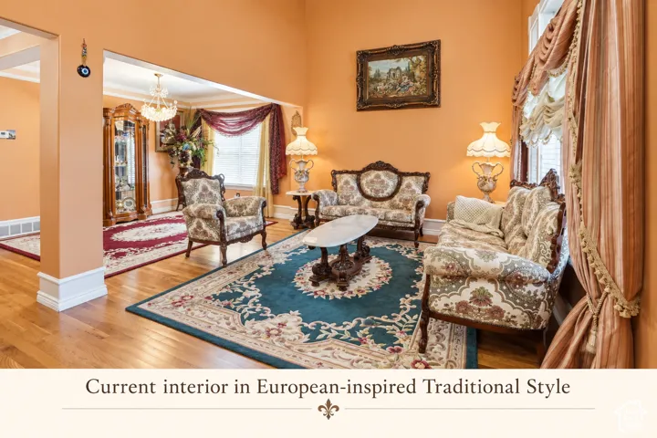 Current interior in European-Inspired Traditional Style