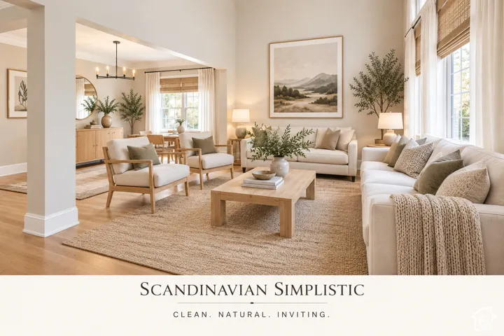 The same room how it looks in Scandinavian Simplistic Style