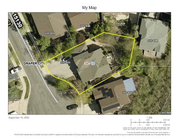 Property Map. An aerial view of the property and surrounding parcels, indicating boundaries and parcel numbers