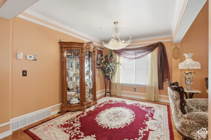 Formal dining room with solid oak flooring