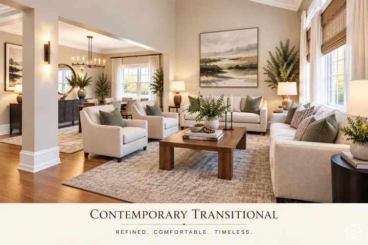 The same room how it looks in Contemporary Transitional Style