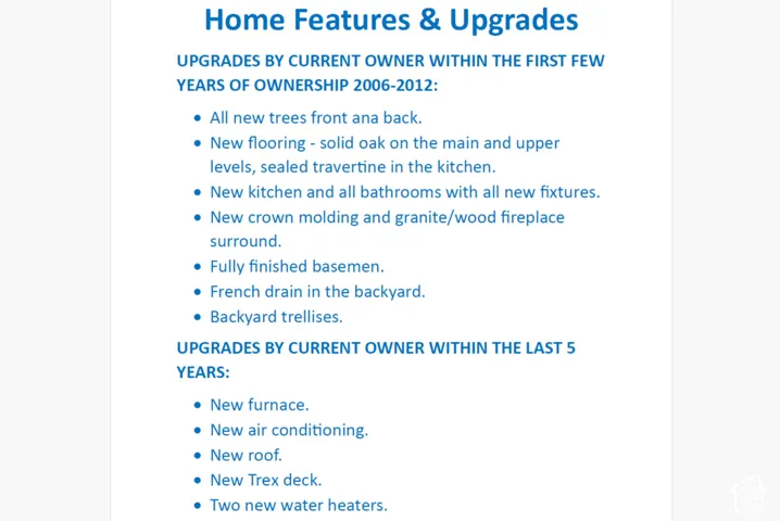 Property Improvement Disclosure. Documenting historical enhancements and technical replacements completed at the property