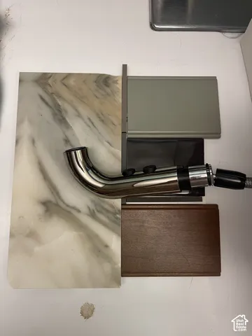 Flatlay of possible materials for kitchen