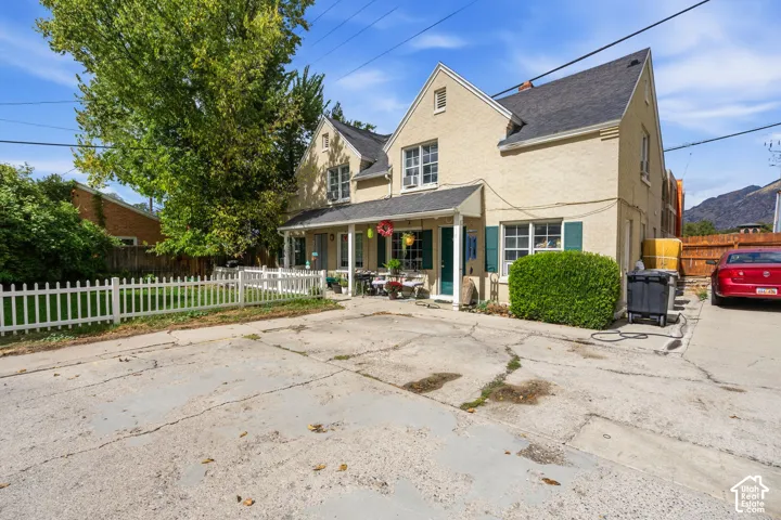 duplex #2 with tenant parking lot and green space