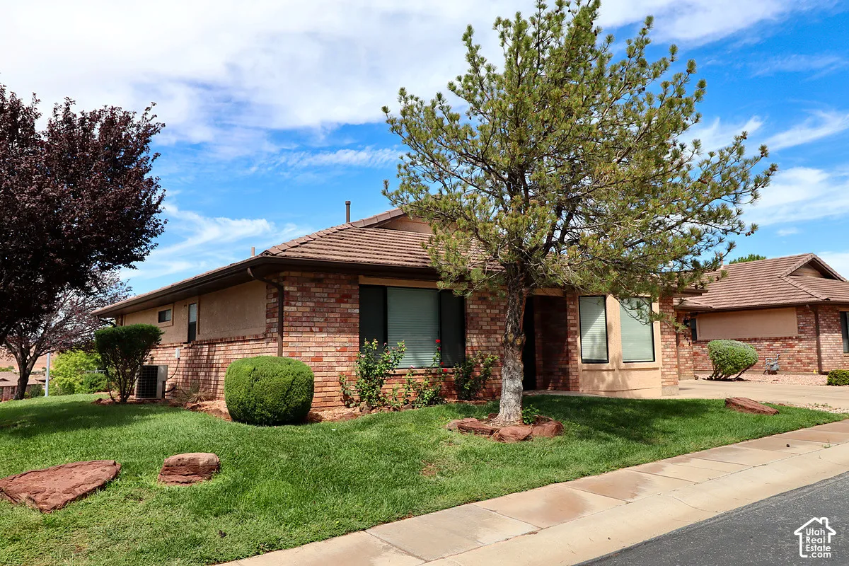 Brick exterior with a tiled roof