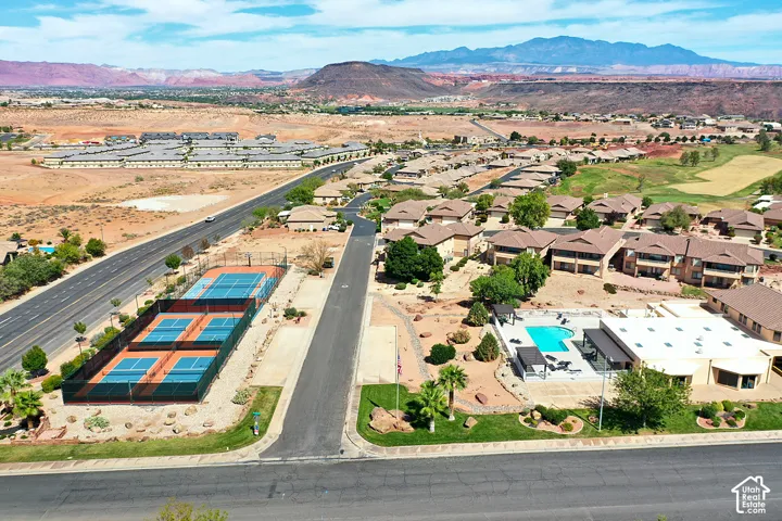 Community features tennis courts, a swimming pool, and dedicated parking