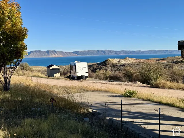 Paved driveway on lot 161 w/view to a Bear Lake and distant mountains