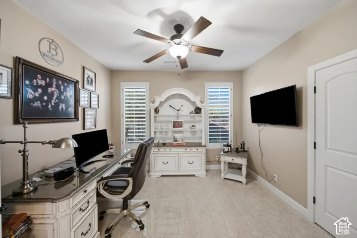 Ceiling fan with integrated lighting