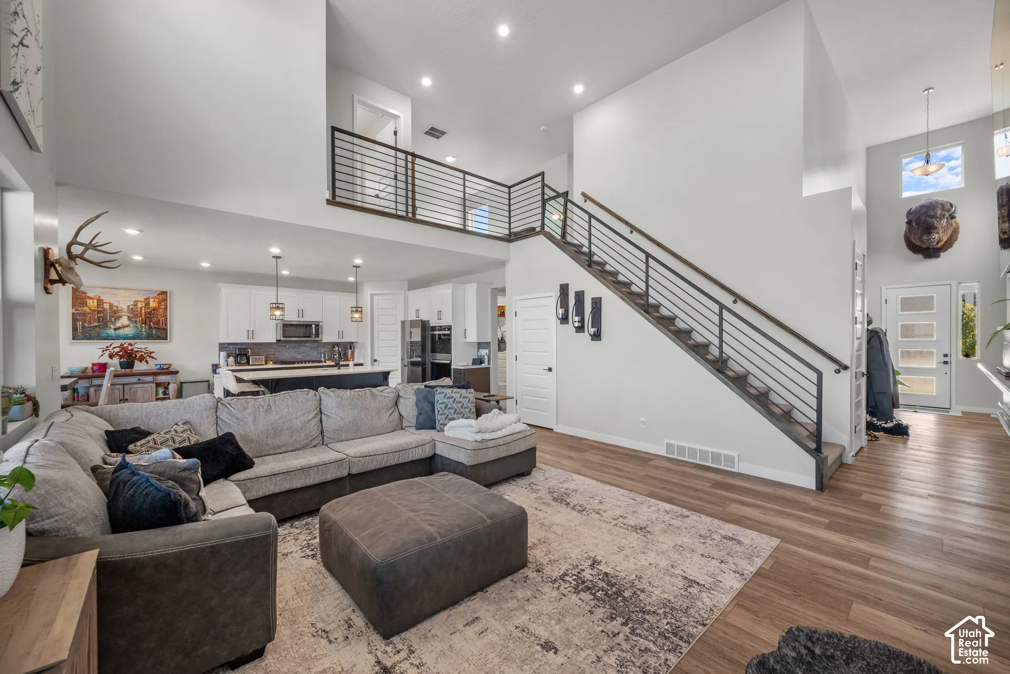 Vaulted ceilings with recessed lighting