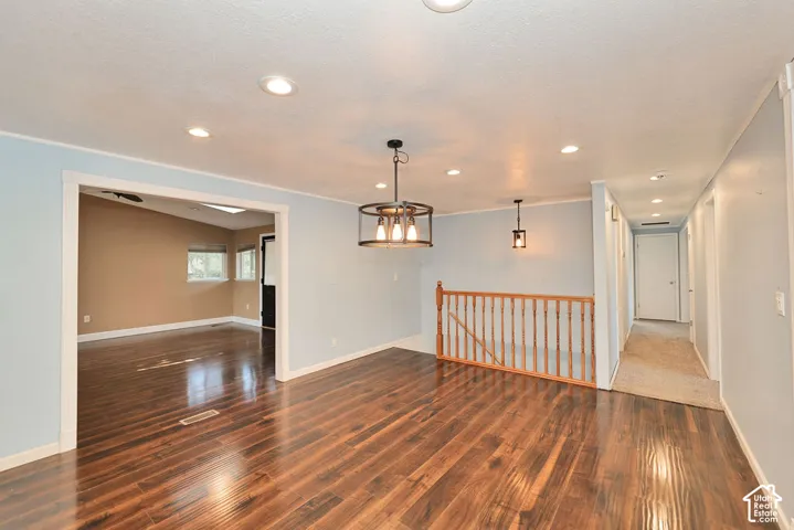 Wood-finish flooring with recessed lighting