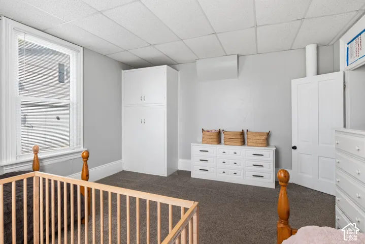 Wall-to-wall carpeting and neutral wall paint
