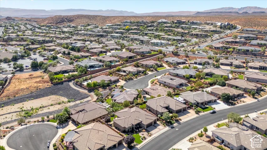 Residential area featuring varied architectural styles and extensive landscaping