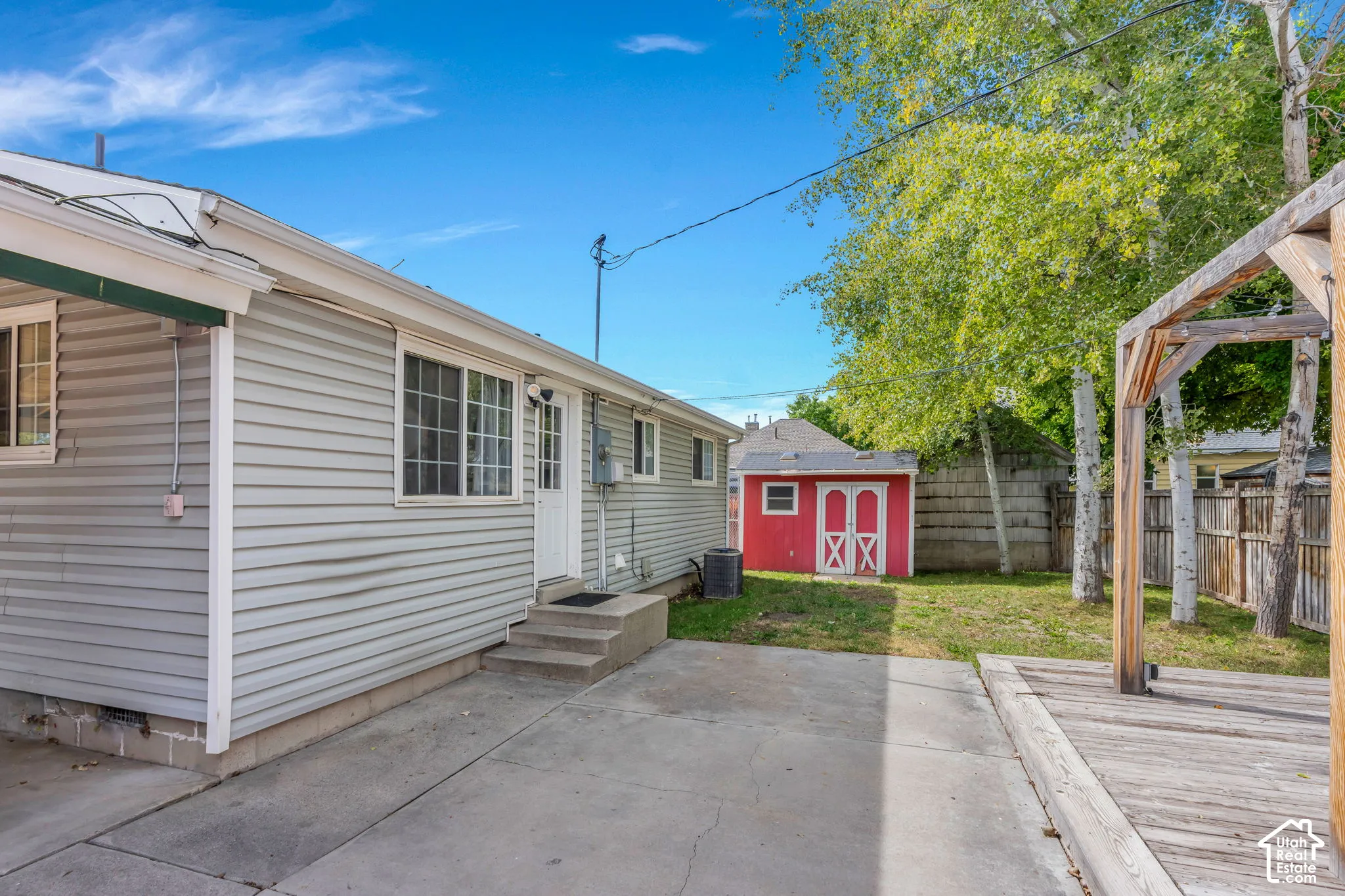 Large side yard and shed