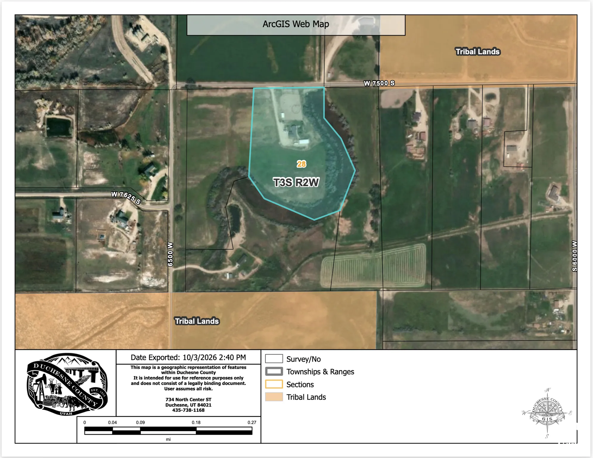 Geographic Information System (GIS) Map. Displaying the property's location, surrounding land designations, and grid coordinates