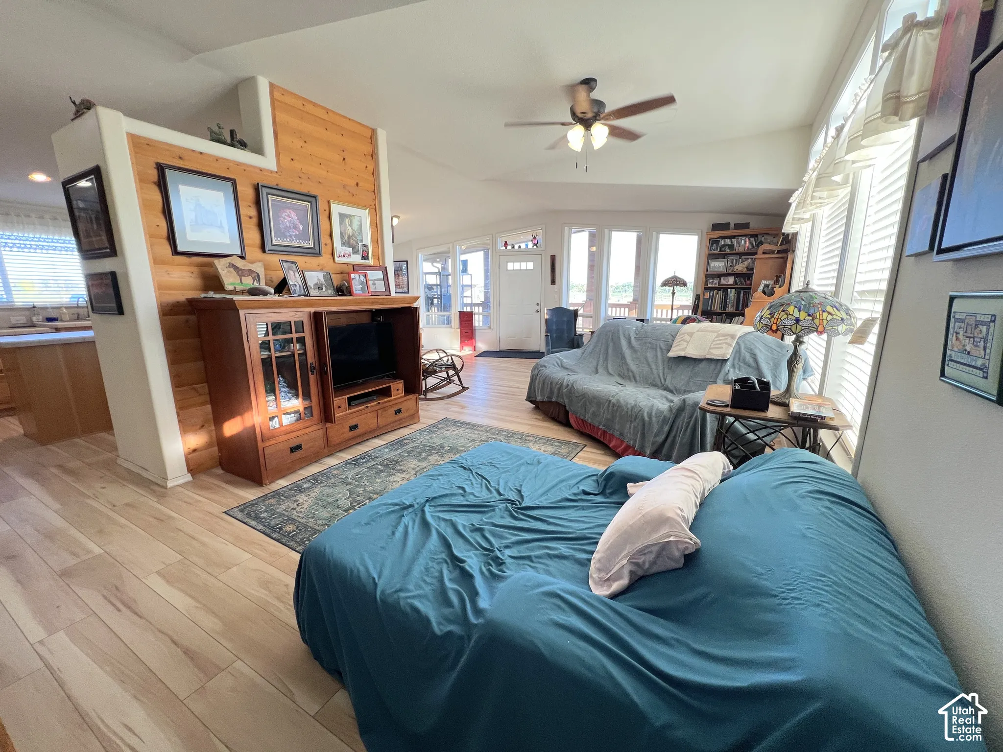 Wood-finish flooring throughout