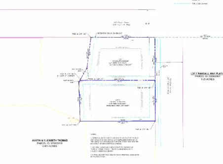 Survey Plat. Depicting the property boundaries, lot divisions, and associated easements