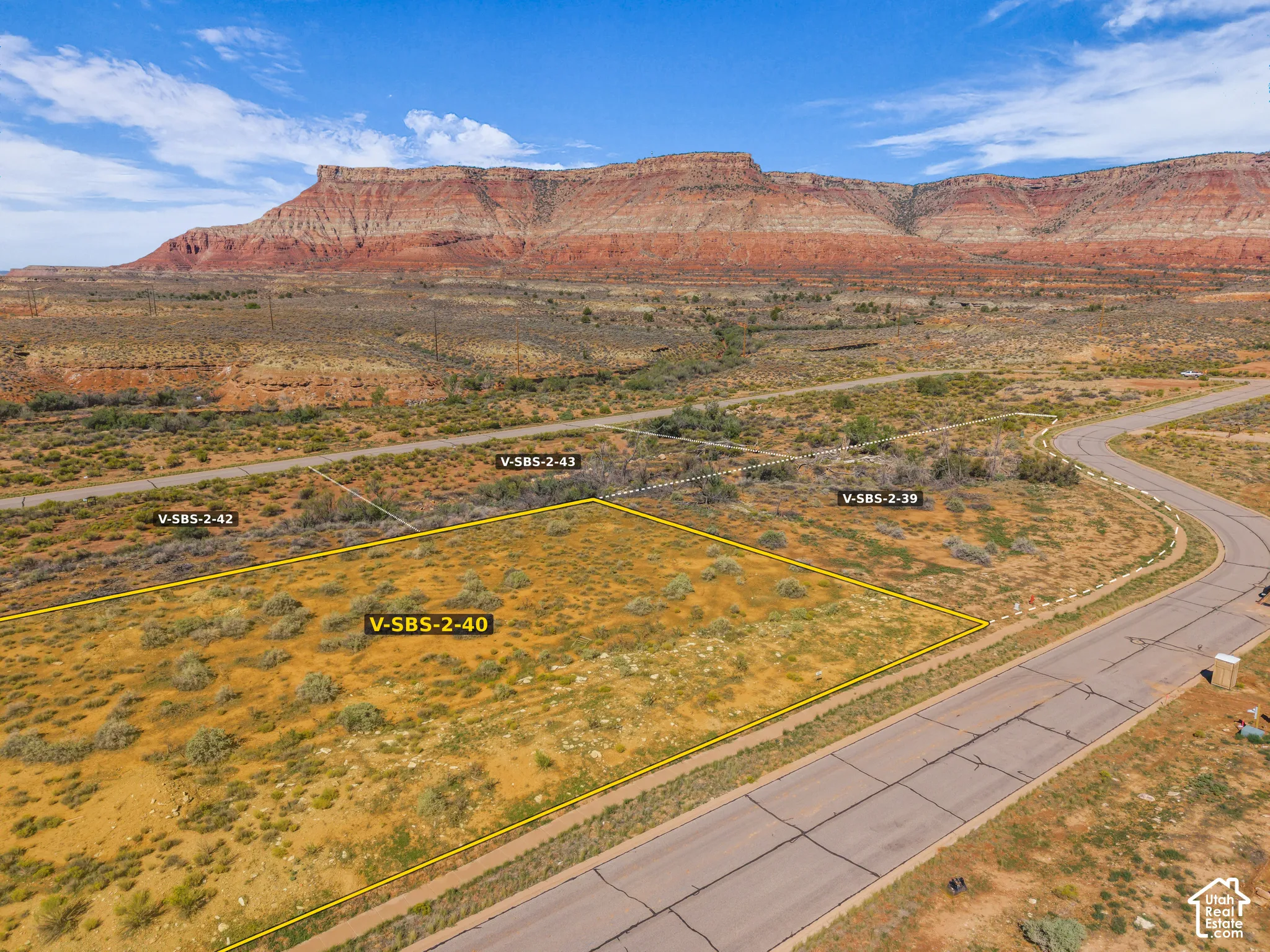 Aerial View of the lot looking northwest (Lot Lines are Estimates Only)