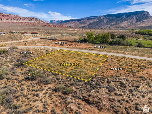 Aerial View of the lot looking northeast towards Kolob Terrace Road (Lot Lines are Estimates Only)